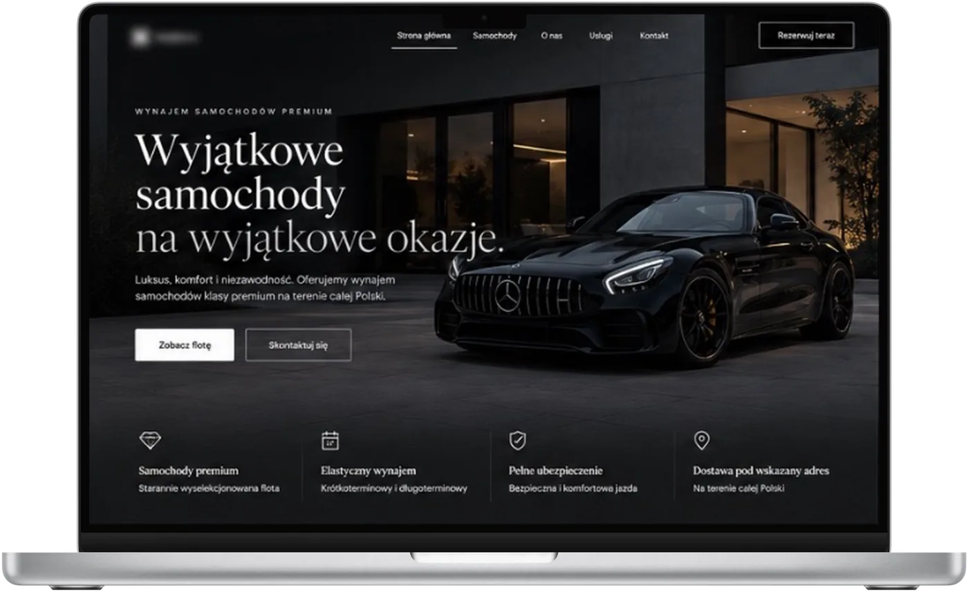 Wynajem aut premium, ekran 1