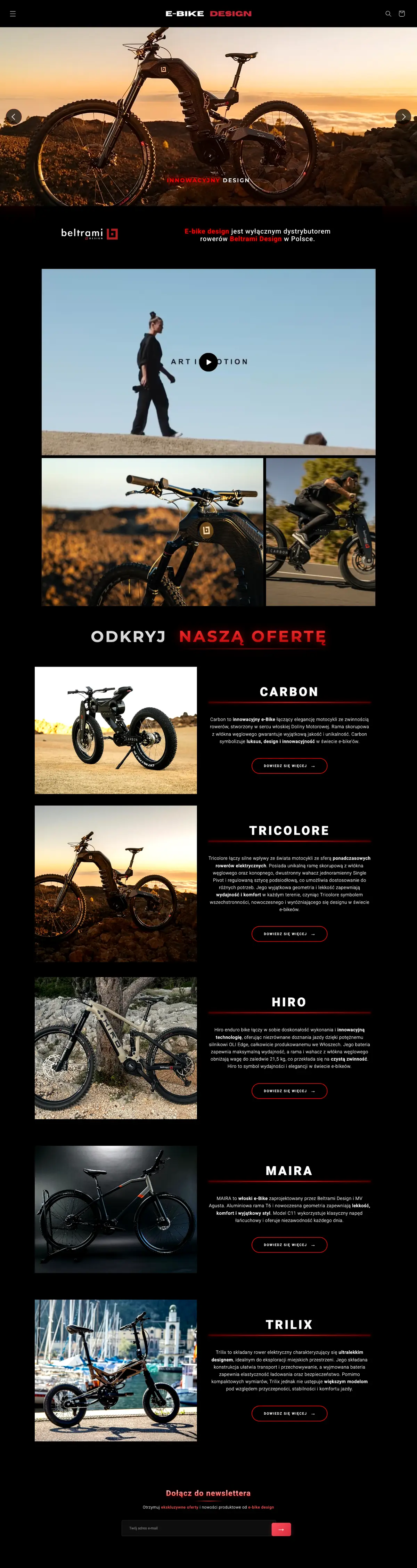 E-Bike Design, cała strona