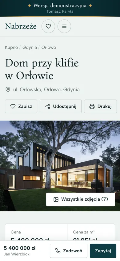 Nabrzeże na telefonie