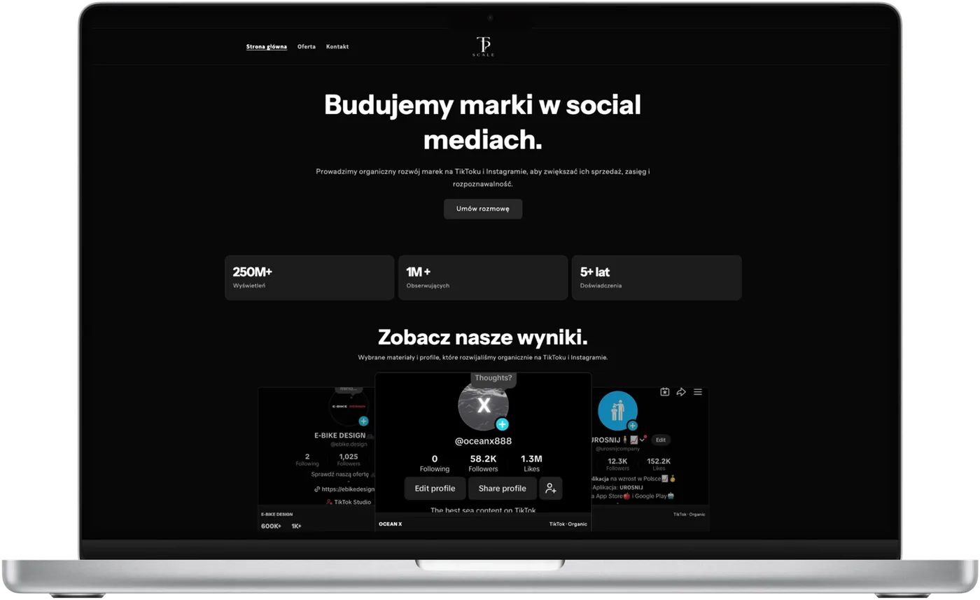 Agencja social media, ekran 1