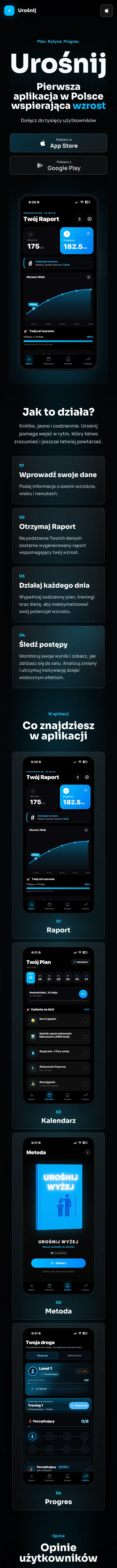 Urośnij, strona na telefonie